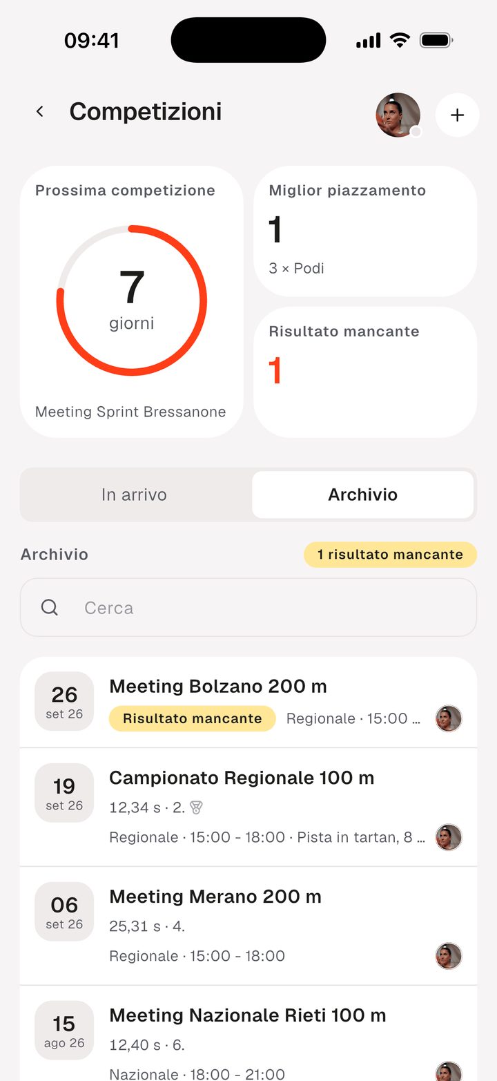 Gare nell'app Tletify: pianificare e analizzare